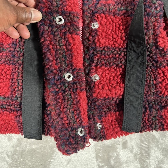 New Damson Madder Ingrid Borg Jacket Women 10 Red Check Ribbon Quilt Preppy Coat - Picture 13 of 16